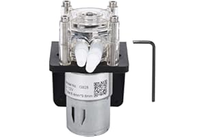 VIKYE Peristaltic Pump, 500mL/min Large Flow Peristaltic Pump Made of 304 Stainless Steel with Transparent PC Head(12V)
