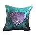 Fengheshun Reversible Sequins Mermaid Pillow Covers, Magical Color Changing Pillowcase, Purple/Blue