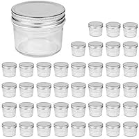 Accguan 4oz Glass Jars With Lids(Silver),Mason Jars,glass jars with lids,Ideal For Honey,Jam,Baby Foods,Wedding Favor…