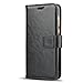 J&D Case Compatible for Huawei Honor 8 Case, Wallet Stand Slim Fit Heavy Duty Protective Shock Resistant Flip Cover Wallet Case for Huawei Honor 8, Not Compatible with Honor 8X Black