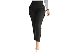 LOVESHOOT Womens Stretchy Dress Pants 2025 Trendy High Waisted Pleated Straight Leg Business Work Casual Trousers