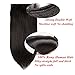 Friskylov Human Hair Extensions 22Inch Clip in Straight Human Hair Extensions Double Weft Black Clip in Human Hair Thick Hair Extensions 100g(3.52oz) 7Pieces With 16Clips (22Inch, #1B Natural Black)