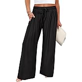 TIYOMI Plus Size Wide Leg Pants for Women Elastic Drawstring Pants High Waisted Lounge Pants XL-5XL