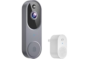 CutePanda 1080P Wireless Video Doorbell Camera, AI Human Detection, Home Security System, Live View, Night Vision, Chime Ringer, Instant Alerts, 2-Way Audio, Cloud Storage, 2.4G WiFi, Battery Powered
