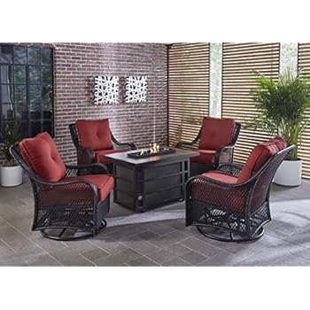 piece orleans swivel pit fire gliders patio steel cushions hanover outdoor rectangular berry autumn navy porcelain tile bry nvy chairs