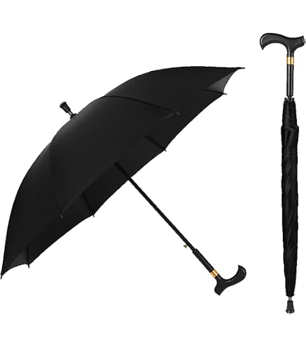 Parapluie Canne Multifonction - Anti-vent, Antidérapant, Idéal Pour Marche Urbaine Ou Balade - 7
