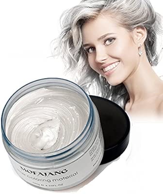 Plata Coloreado Pelo Cera Peinado Crema Instant Pelo Cera Cabello Naturales Gris Plata Color Wax Matte Cera 423 Oz Para Hombres Y Mujeres Para