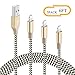 Charging Cable Budget & Good Phone Charging Cable 3 Pack 6FT Extra Long USB Cable Certified Charging Cord Fast Charger Compatible with Phone Pad Pod Air Nano Touch Black and Gold