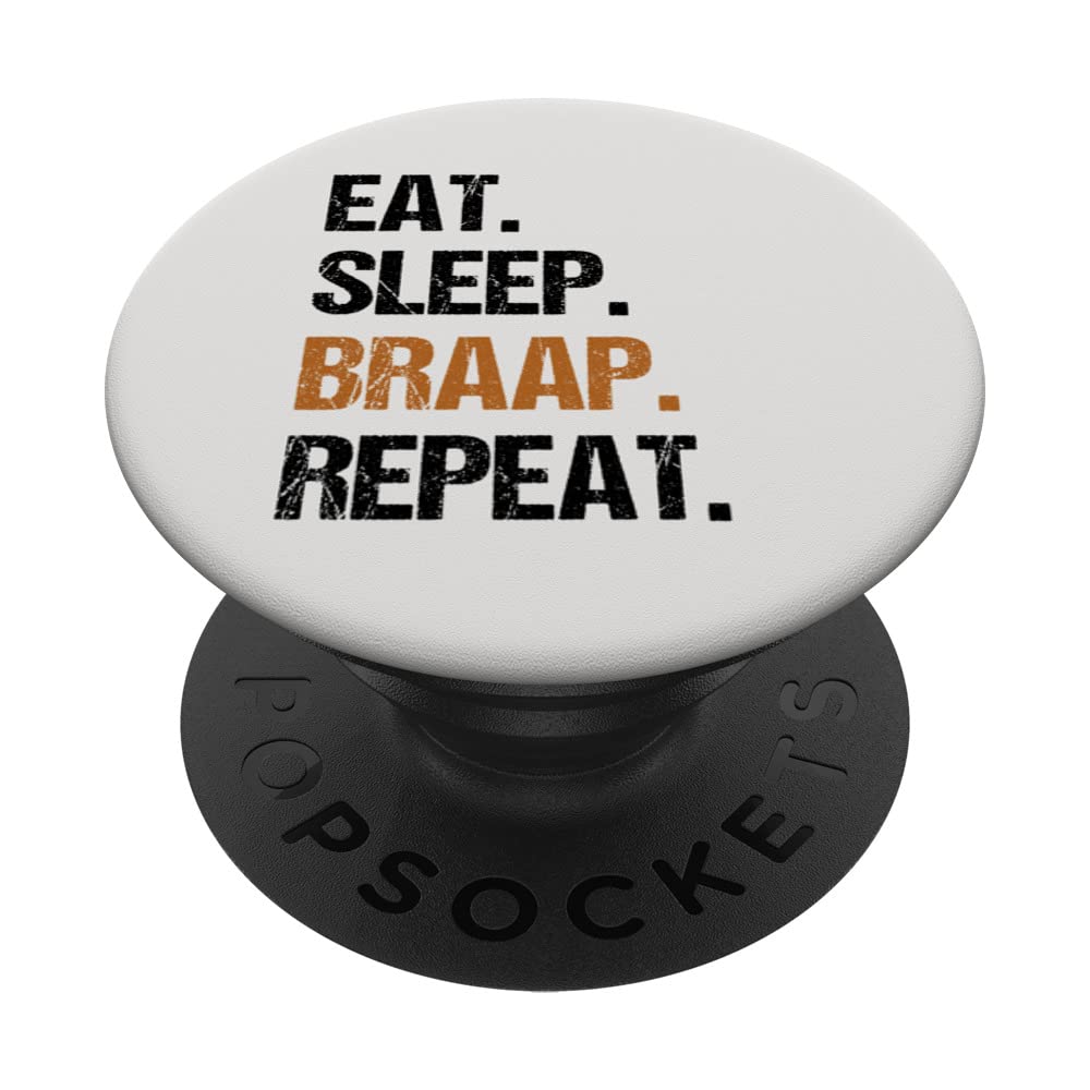 Eat Sleep Braap Repeat Funny Dirt Bike Motocross PopSockets Swappable PopGrip