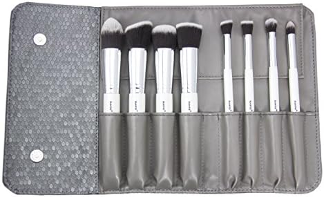 Maketop Makeup Brush with&amp; 8PCS Nylon Soft Hair Make Up Brush Kit /Face Cosmetic Brush(Gray/White)