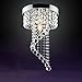 Surpars House Flush Mount 1-Light Crystal Chandelier Silver Pendant Light