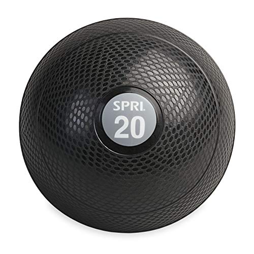 SPRI Dead Weight Slam Ball - Durable Sand-Filled No-Bounce Heavy Duty Ball for Tossing, Slamming, Core Strength Training, Endurance, and General Fitness - Easy to Read Weight Label