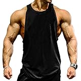 Magiftbox Men's Muscle Workout Tank Tops Gym Shirts T189_Black_US-XL