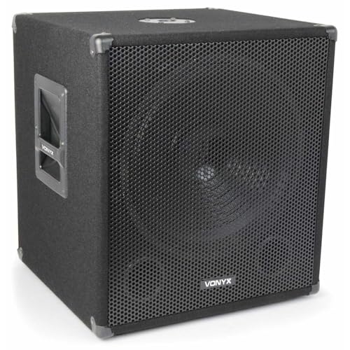 Vonyx Smw15 Caisson De Basse Passif 600 W - Subwoofer 15" , Filtre Passe-Bas Intégré , Poignées De Transport , Sans Résonance , Caisson De Basse Pour Dj , Coins De Protection