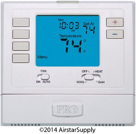 PRO1 T721 T700 Platform: Non-programmable, 2H/1C Heat Pump or 1H/1C Conventional with 4 sq. in. Display, White