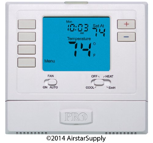 PRO1 T721 T700 Platform: Non-programmable, 2H/1C Heat Pump or 1H/1C Conventional with 4 sq. in. Display, White