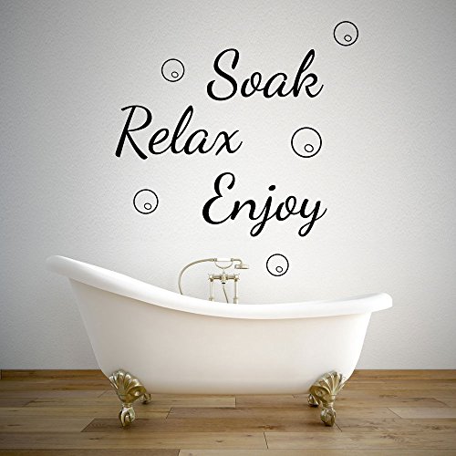 Bathroom Bath Relax Soak Enjoy Quote Wall Decorations Window Stickers