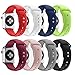 SHJD Band Replacement Set Compatible with Apple Watch 38mm 40mm 42mm 44mm, Soft Silicone Sport Smart Strap Pack for iWatch Series 1/2/3/4 S/M M/L(8 Pack, 42mm S/M)