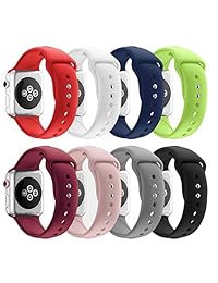 SHJD Correa de repuesto compatible con iWatch 1.496 in, 1.575 in, 1.654 in, 1.732 in, correa de silicona suave para iWatch Series 1 2 3 4 S M M L