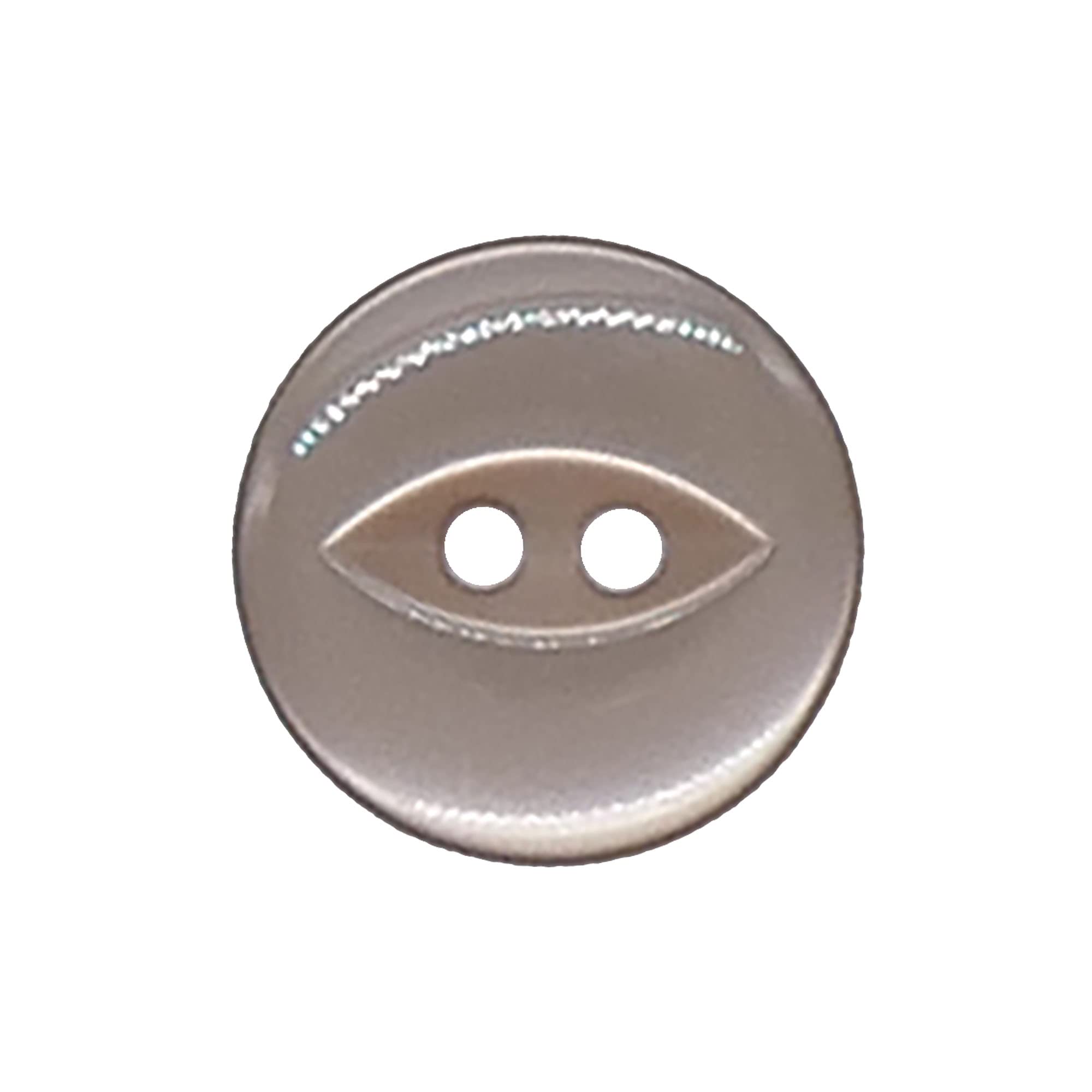 The Bead Shop 20 Pack Round Fish Eye Buttons, Baby Buttons, Sewing, Knitting & Crafts - Beige 19mm / 30 Lignes