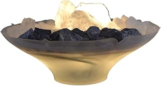 Home Trends and More Zimmerbrunnen-Brockenbrunnen | DREI Bergkristall Faustbrocken im Mittelpunkt | Dekostein Mix mit Sodalith und Bergkristall, Feng Shui Wasserspiel, Edelstein Energie Brunnen,