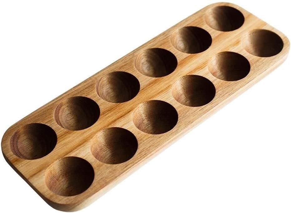 Egg Storage,egg Cartons,Eggs Dispenser,Wooden Egg Holder 12 Egg Keeper, Egg Tray Rack Holder Tools Egg Rack, Wooden Egg Crate