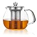Glass Teapot with Stainless Steel Infuser and Lid,26oz/750ml Borosilicate Ultralight High Heat Resistance Teapots for Flower Tea and Loose Leaf Tea Pot