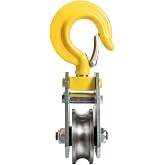 SHINICO 3Ton Pulley Hook Heavy Duty Pulley Lifting Block Hoist with Hook for 5/8" Wire Rope Snatch Block 1Pack
