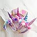 MarJunSep 5-Pack Unicorn Headbands Flowers Party Favors Supplies Birthday Decorations for Kids Girls Women Cosplay Dress Gift Cosplay Costume
