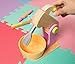 Blue Panda Wooden Kitchen Mixer Toy - 7-Piece Pretend Play Cookie Baking Toy Set Kids, Wood Play Food Children