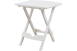 Adams Manufacturing, White Quik Fold Patio Side Table, Resin, One Size