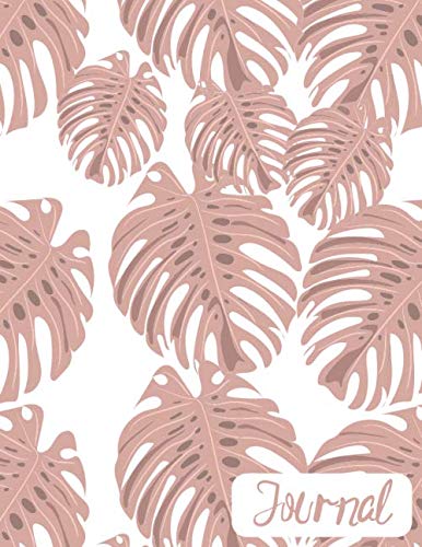 Pink Monstera Journal 8.5 x 11 – Lavender Journals (Notebook, Diary, Wide Rule Notebook)