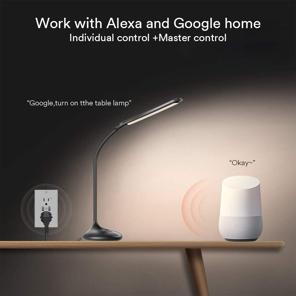 Lumary Smart WiFi In-Wall Outlet 15 Amp Tamper Resistant Split Duplex Receptacle - 2 Plugs and 2 USB Ports, Compatible with Alexa, Google Home, and IFTTT(No Hub required)