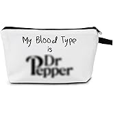 MoCaliduccious My Blood Type is Dr P Letter Print Women Makeup Bag Travel Cosmetic Organizer Bag Small Zipper Toiletry Bag Birthday Gift for who loves Dr P