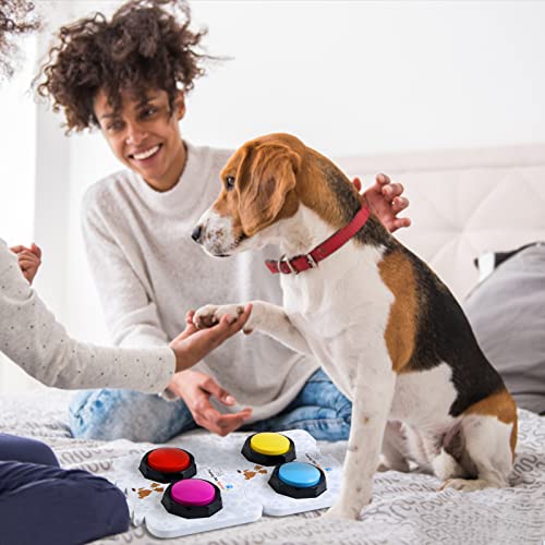 KiViRap Set of 4 Colors Dog Buttons for Communication with 2 Mats