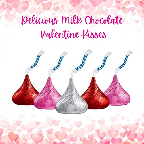 Hershey Valentine Milk Chocolate Kisses, Bulk, Individually Wrapped in
