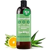 DermaFoam 2% Chlorhexidine Dog Shampoo 16 oz Pet Supplies for Itchy Skin, Odor & Greasy Coats - Sulfate Free Moisturizing For