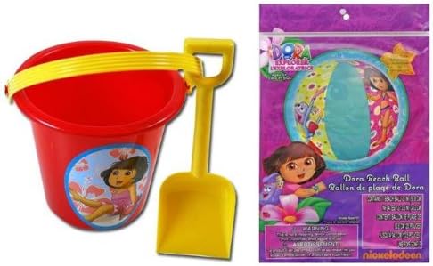 Dora Sand Bucket and Shovel + Beach Ball Set