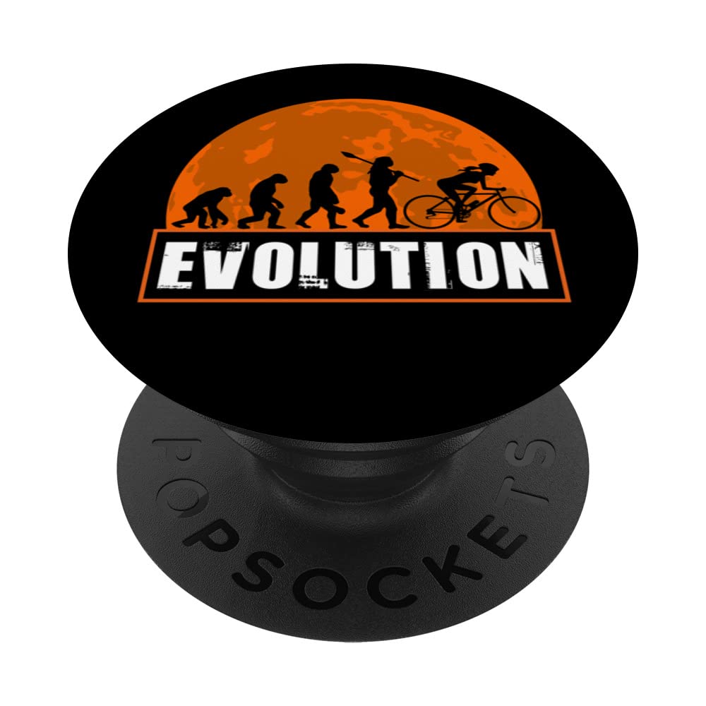Evolution of Man Human Cycling Evolution Girl PopSockets Swappable PopGrip