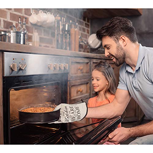 FIGROL Kitchen Oven Mitts, Microwave Oven Glove, Extreme Heat Resistant Gloves for BBQ, Food, Grilling, Frying, Baking Premium Insulated Durable Mitts(White) - Thumbnail 5