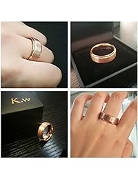 Anillo de boda King Will Glory, de 8 mm, en carburo de tungsteno chapado en oro rosado, con acabado mate, de ajuste cómodo.