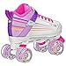 Pacer Comet Quad Kids Roller Skate, with Light Up Wheels, P973, White sz 1