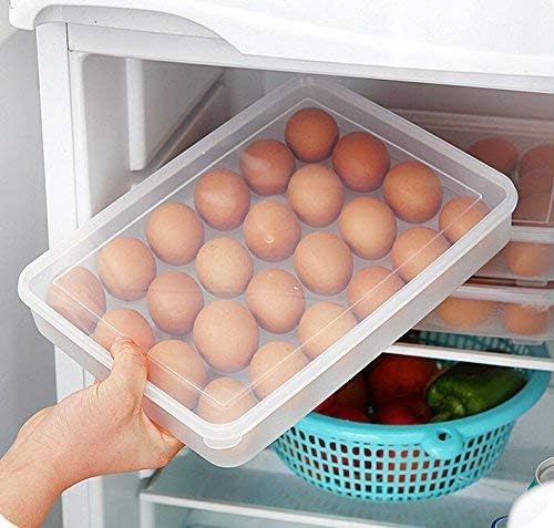 VertiqoEgg Holder Refrigerator Storage Lid Fridge Freezer Organizer Bin Container Tray
