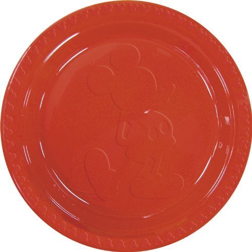 Mickey Mouse Party Standing Mickey Embossed Red Plastic Party Plates
