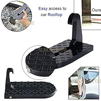 ZAIXU Folding Car Doorstep Vehicle Hooked on U Shaped Slam Latch Safety Hammer Function for Easy Access to Rooftop Roof-Rack Vehicle Door Step Up Pedal for Car Jeep SUV （Ship From US）