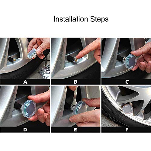 Car Tire Wheel Lights, Set of 4 Solar Car Wheel Tire Air Valve Cap Light with Motion Sensors Colorful LED Tire Light Gas Nozzle Cap Motion Sensors for Car Motorcycles Bike- Shipped from United States