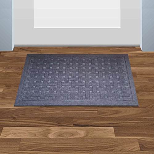 SafetyCare Rubber Backed Doormat - Charcoal Gray - 24 x 16 Inches - 2 Pack