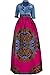Huiyuzhi Women's African Print Skirts Long Maxi Skirt Dashiki Ball Gown (3XL, Yellow-Orange) (L, Rose Red)