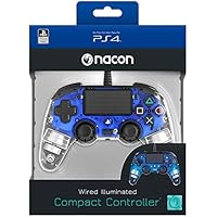 Nacon Compact Controller Luminosi, Blu - Classics - PlayStation 4