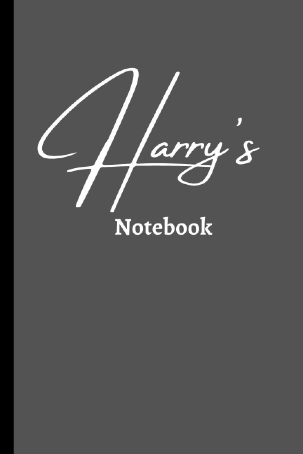 Harry's Notebook: Harry Personalised Name Notebook - Grey (120 Pages 6 x 9 inches)